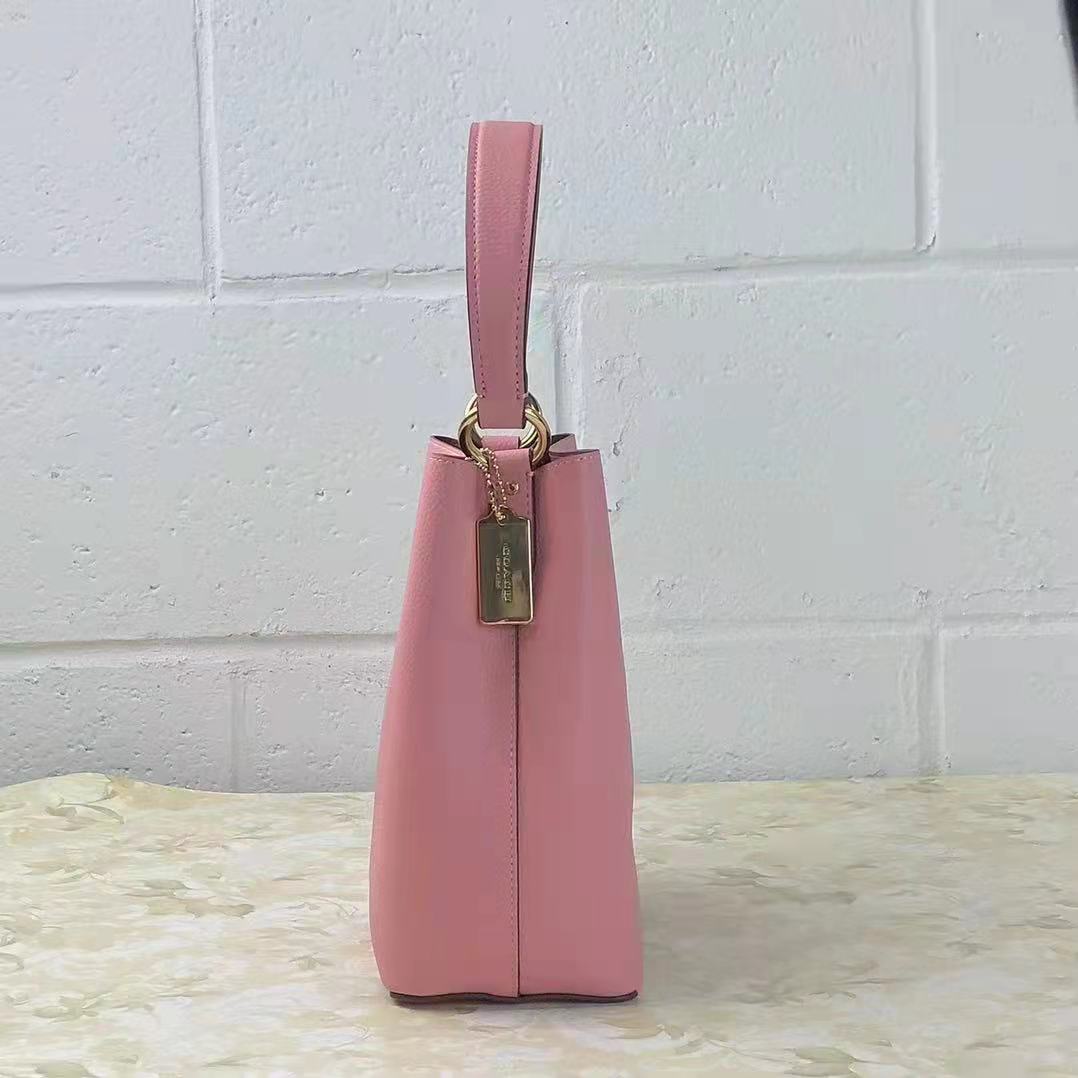 COACH 1011 SMALL TOWN BUCKET BAG IN BUBBLEGUM/WINE COACH 1011 SMALL TOWN BUCKET BAG IN BUBBLEGUM/WINE